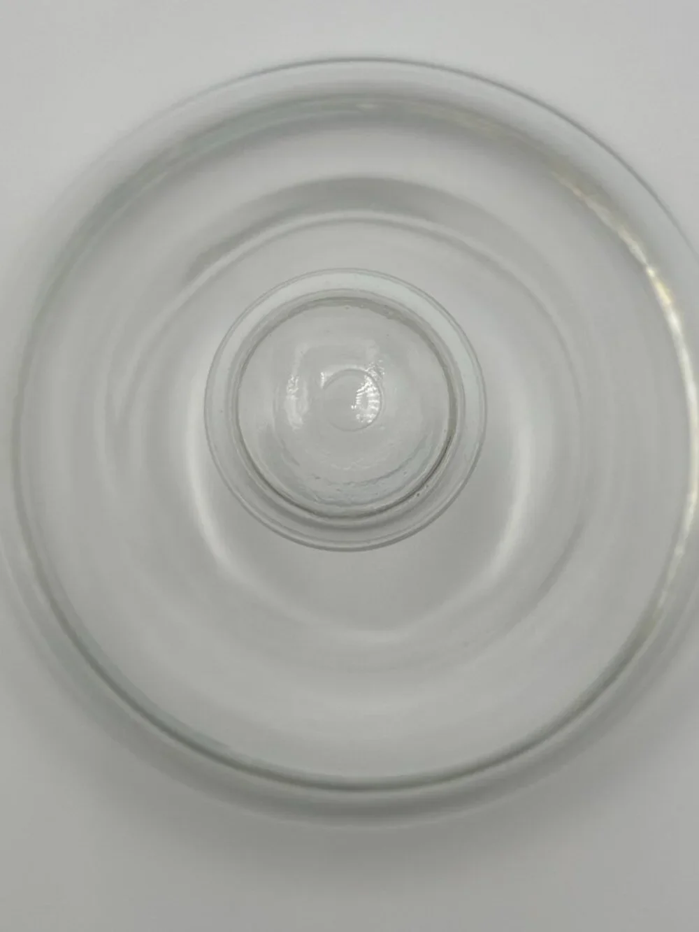 Vintage Anchor Hocking Clear Apothecary Jar Circus Tent Top Lid Bathroom Vanity